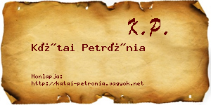 Kátai Petrónia névjegykártya